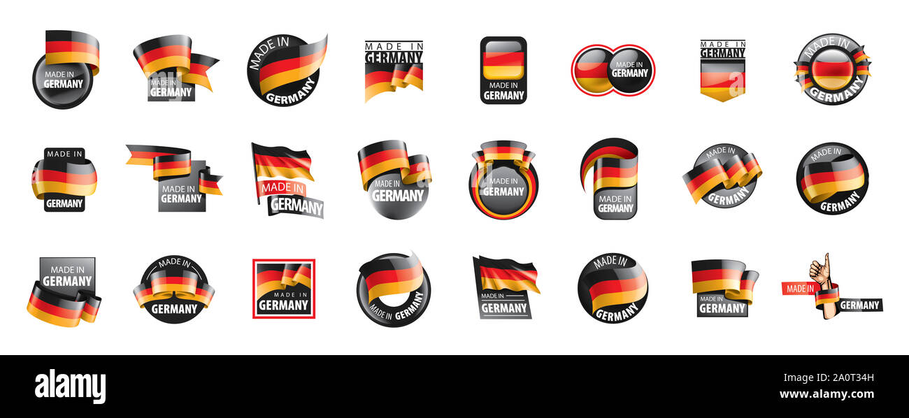 Allemagne drapeau, vector illustration sur un fond blanc. Banque D'Images