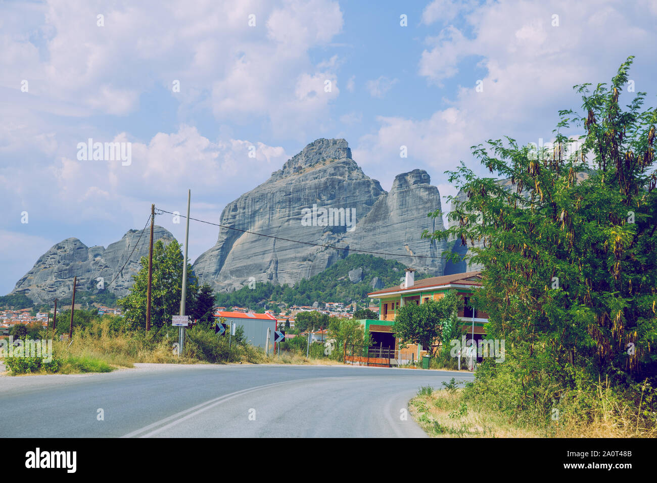 Les météores de la ville, République grecque. Les montagnes et les lieux de culte, l'église et de sanctuaires. 12. Septembre 2019. Photos de voyage. Banque D'Images