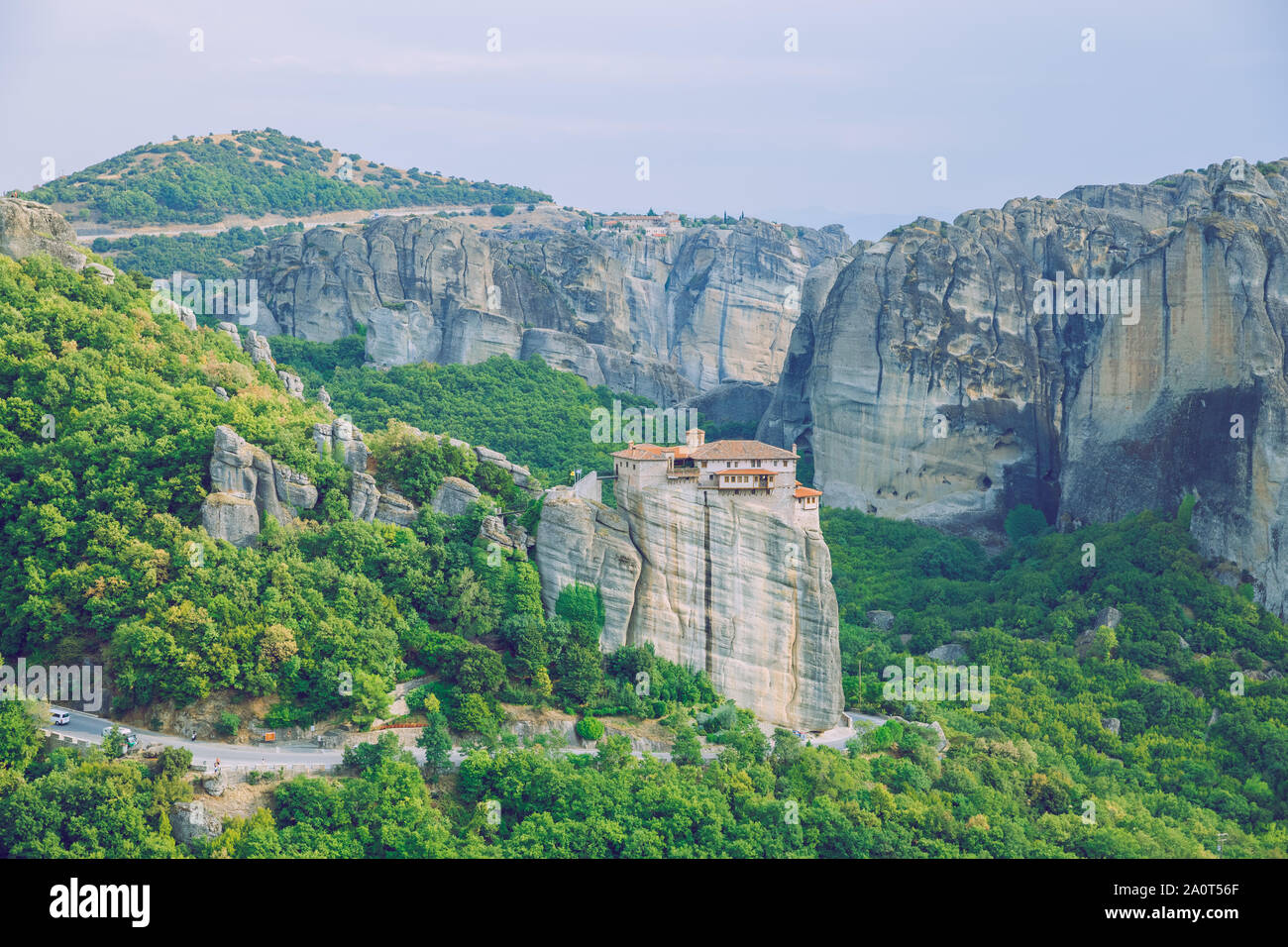 Les météores de la ville, République grecque. Les montagnes et les lieux de culte, l'église et de sanctuaires. 12. Septembre 2019. Photos de voyage. Banque D'Images