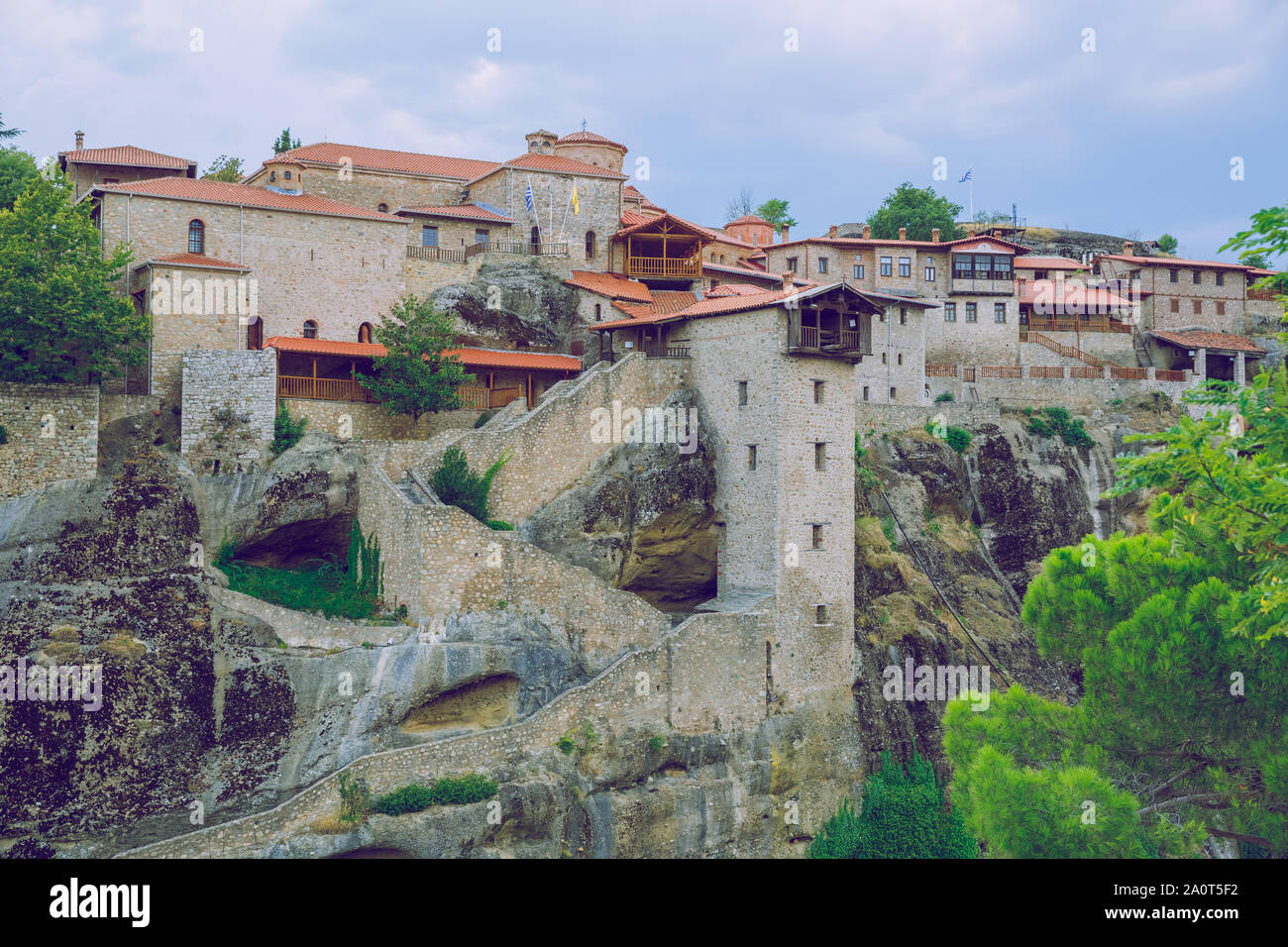 Les météores de la ville, République grecque. Les montagnes et les lieux de culte, l'église et de sanctuaires. 12. Septembre 2019. Photos de voyage. Banque D'Images