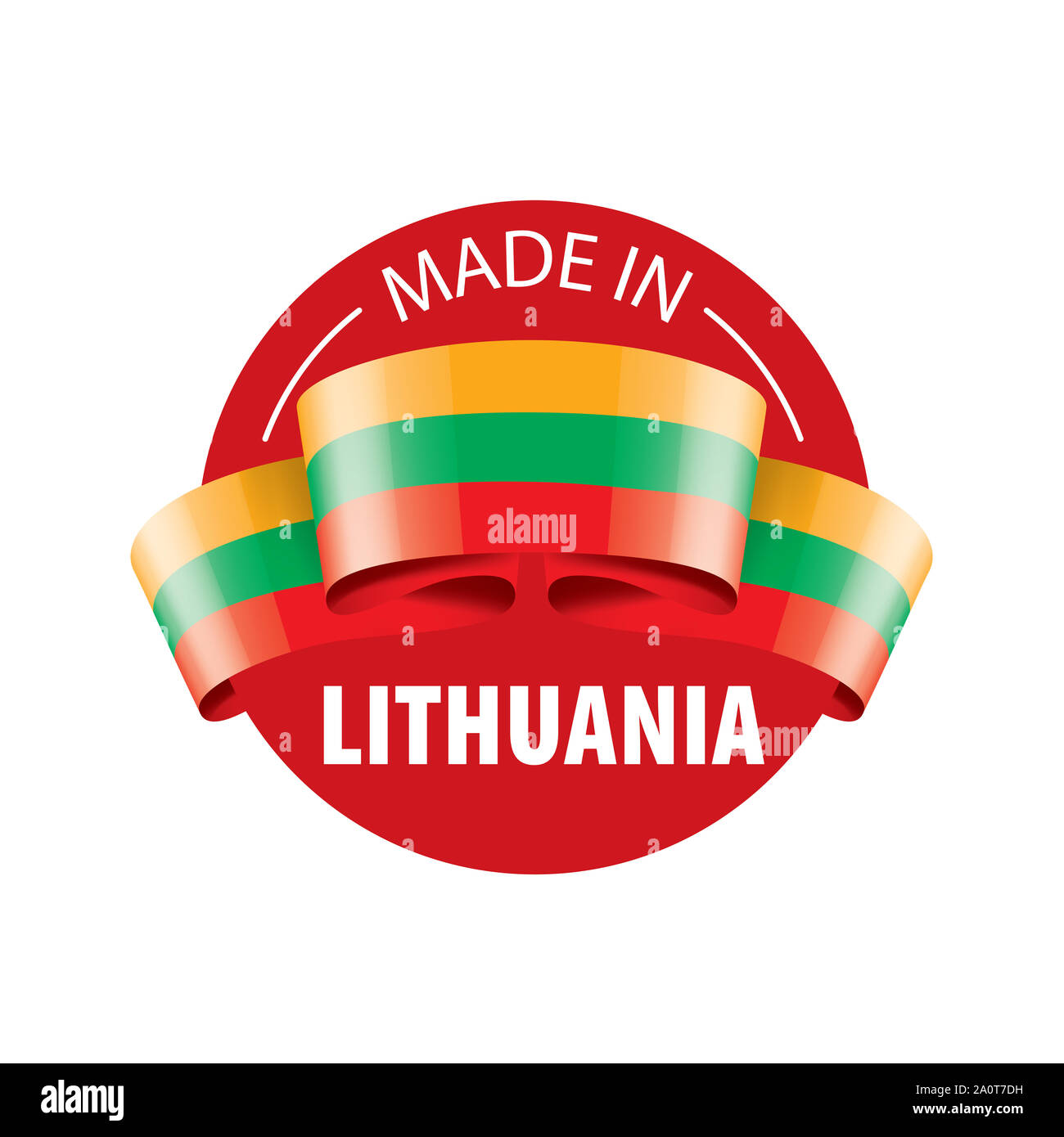 Drapeau de la Lituanie, vector illustration sur fond blanc Banque D'Images