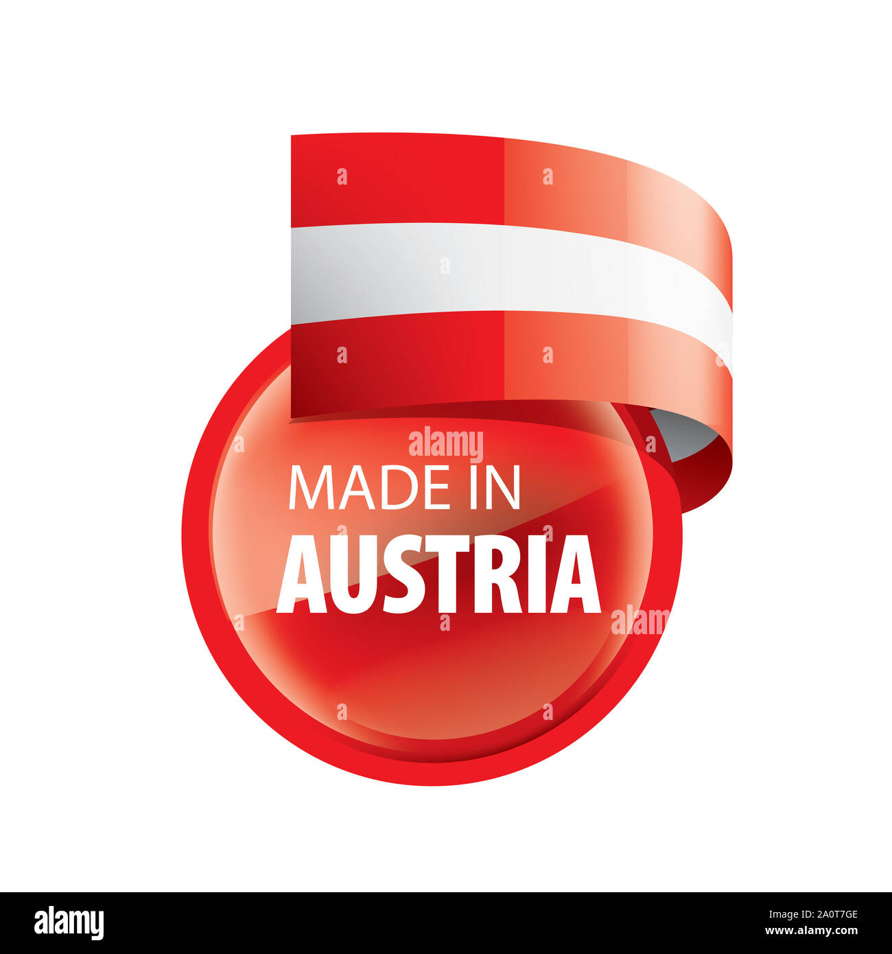 Drapeau de l'Autriche, vector illustration sur un fond blanc. Banque D'Images