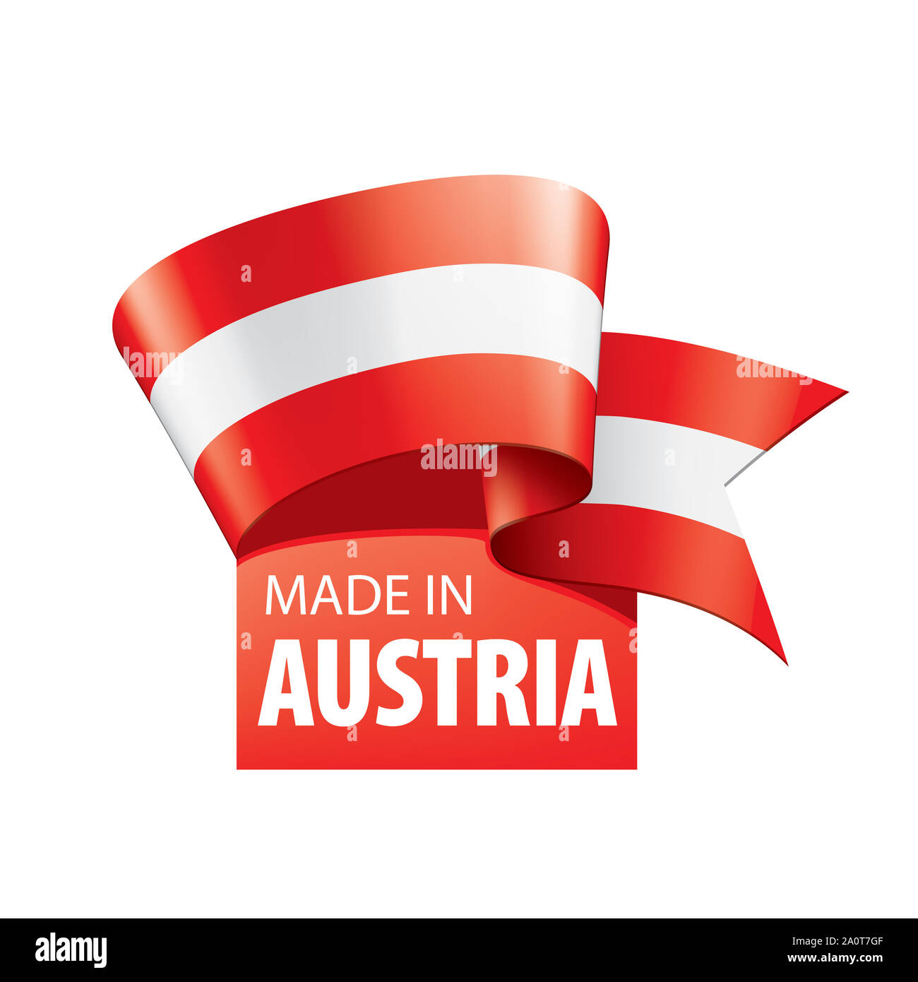 Drapeau de l'Autriche, vector illustration sur un fond blanc. Banque D'Images