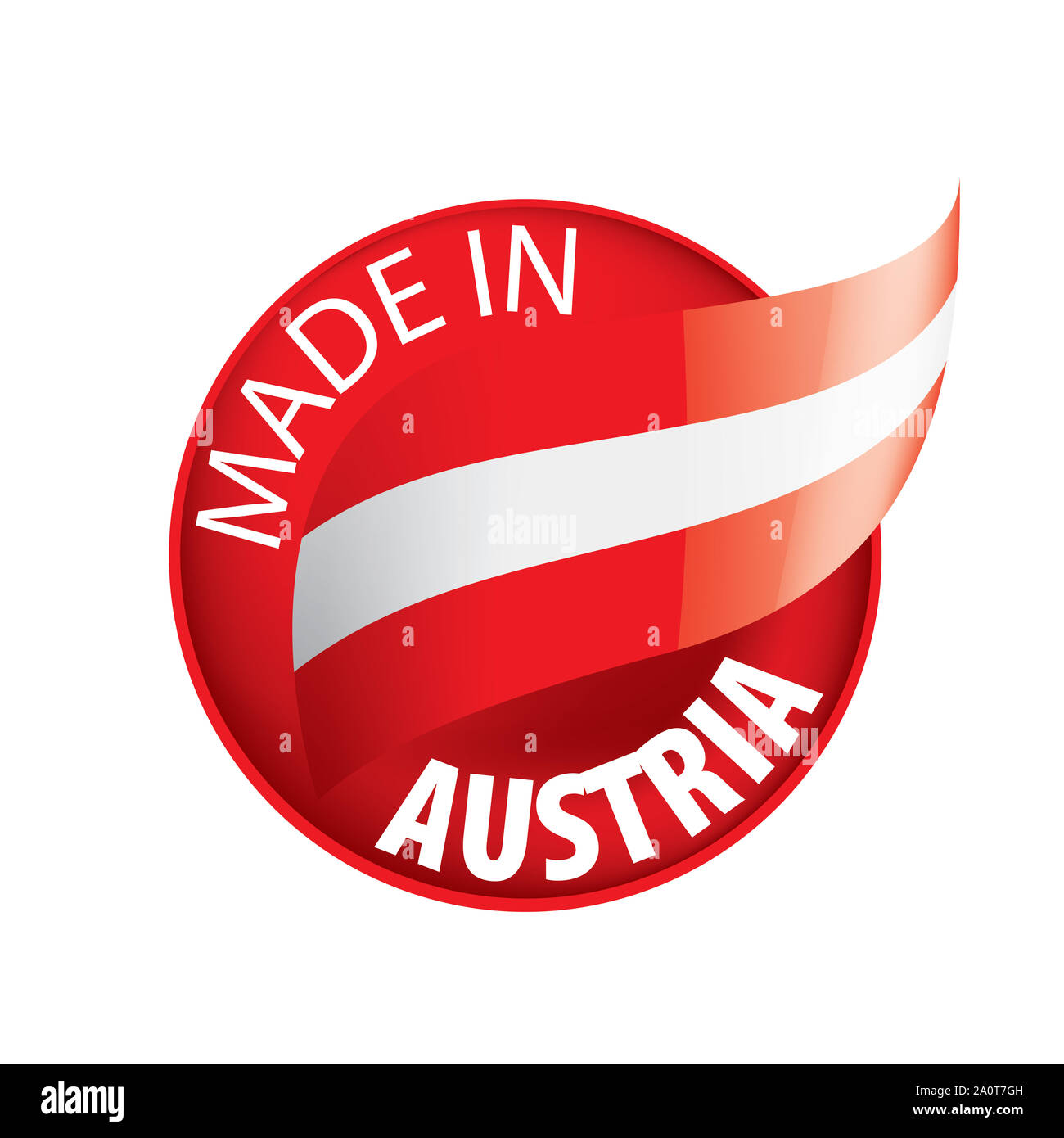 Drapeau de l'Autriche, vector illustration sur un fond blanc. Banque D'Images