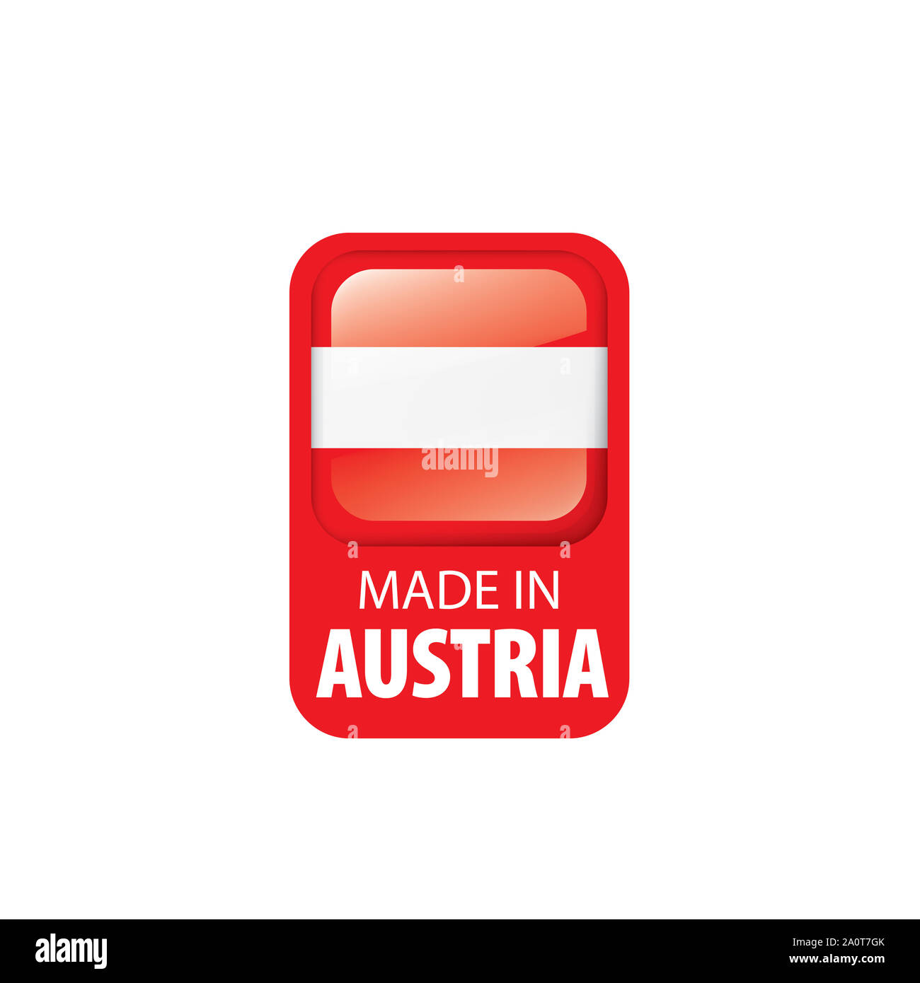 Drapeau de l'Autriche, vector illustration sur un fond blanc. Banque D'Images