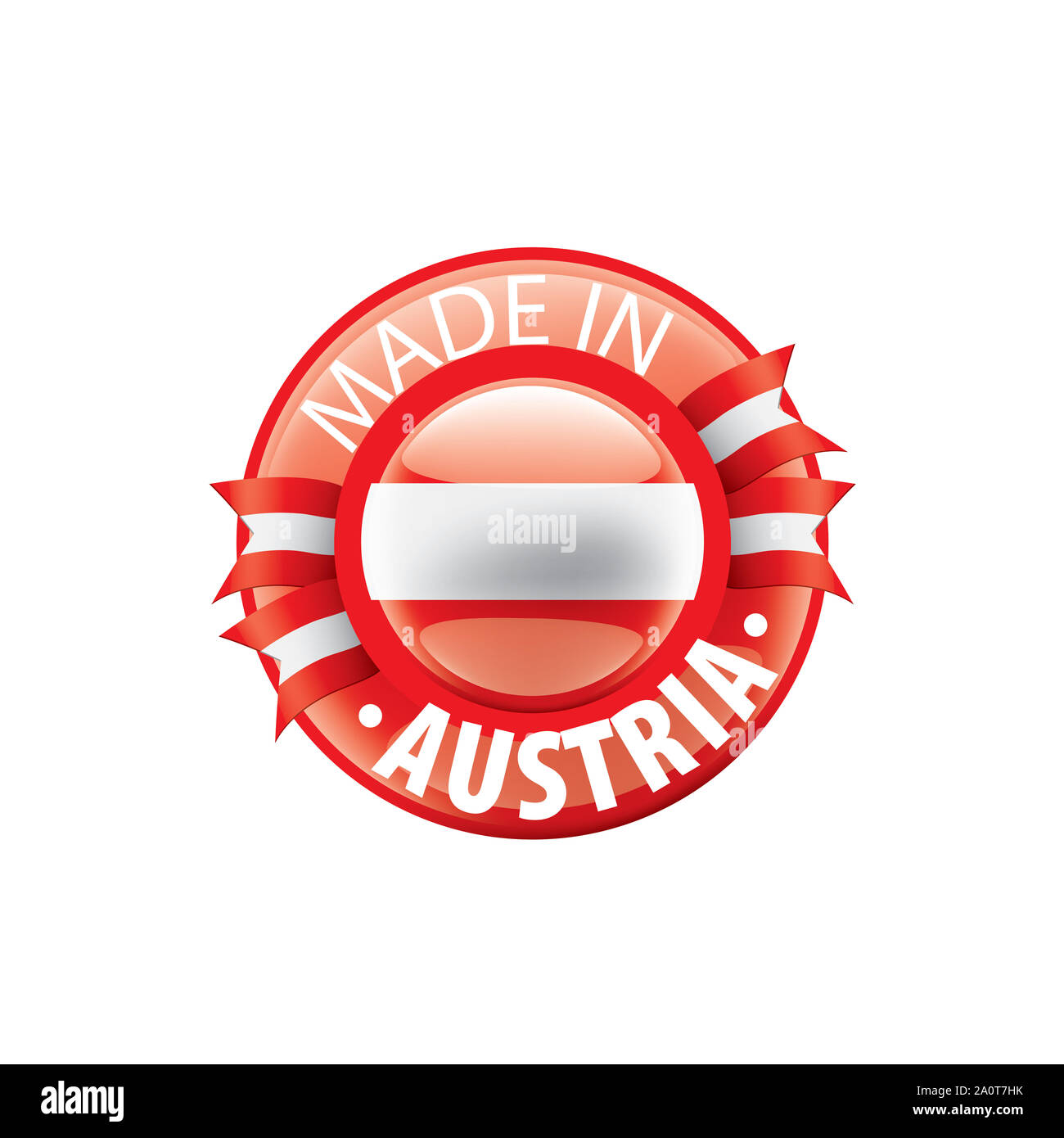 Drapeau de l'Autriche, vector illustration sur un fond blanc. Banque D'Images