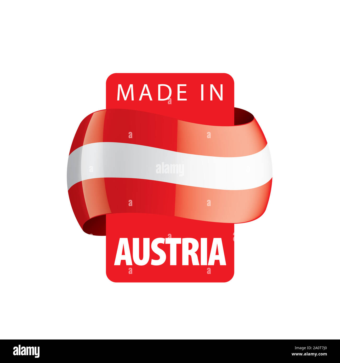 Drapeau de l'Autriche, vector illustration sur un fond blanc. Banque D'Images