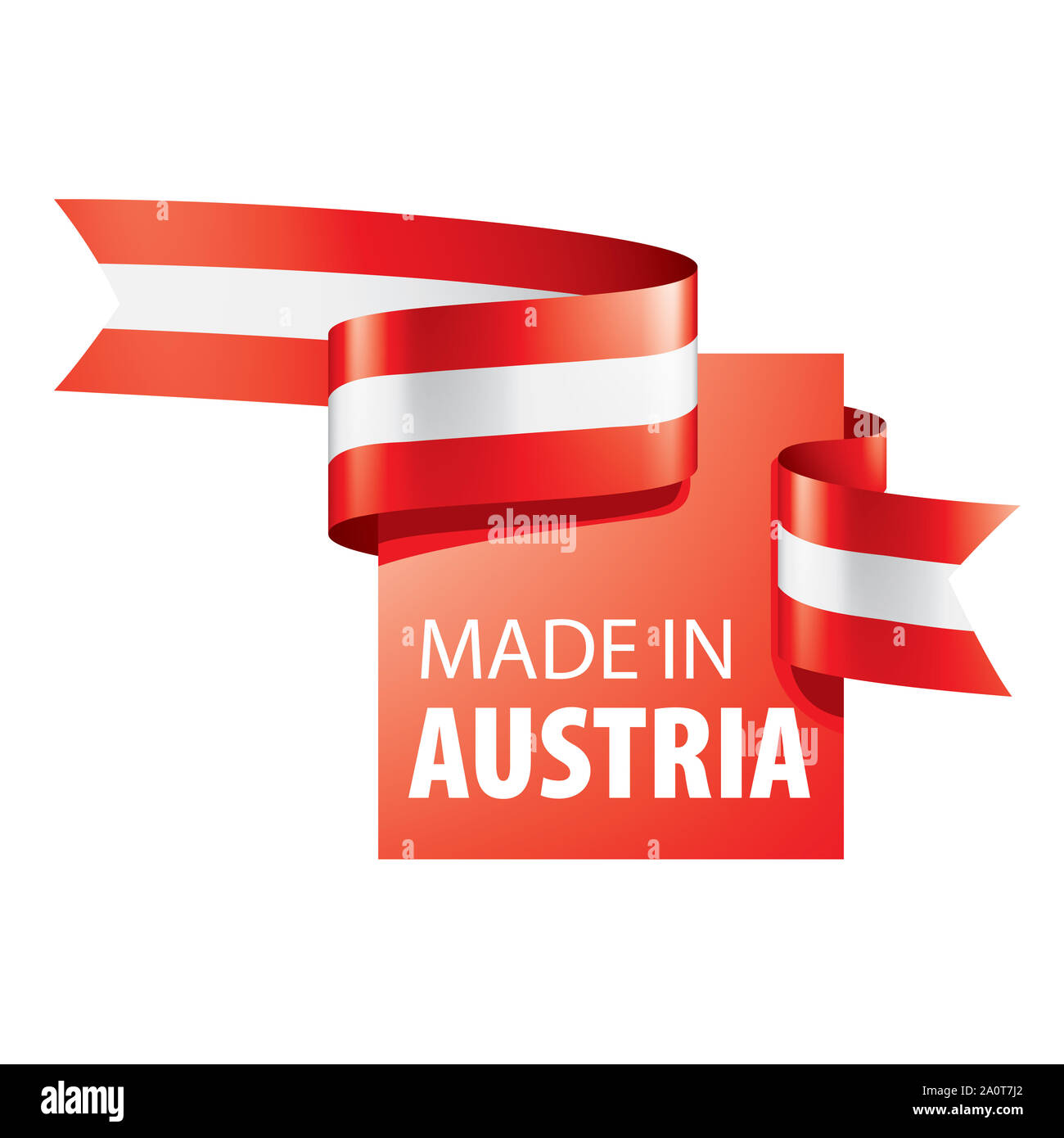 Drapeau de l'Autriche, vector illustration sur un fond blanc. Banque D'Images