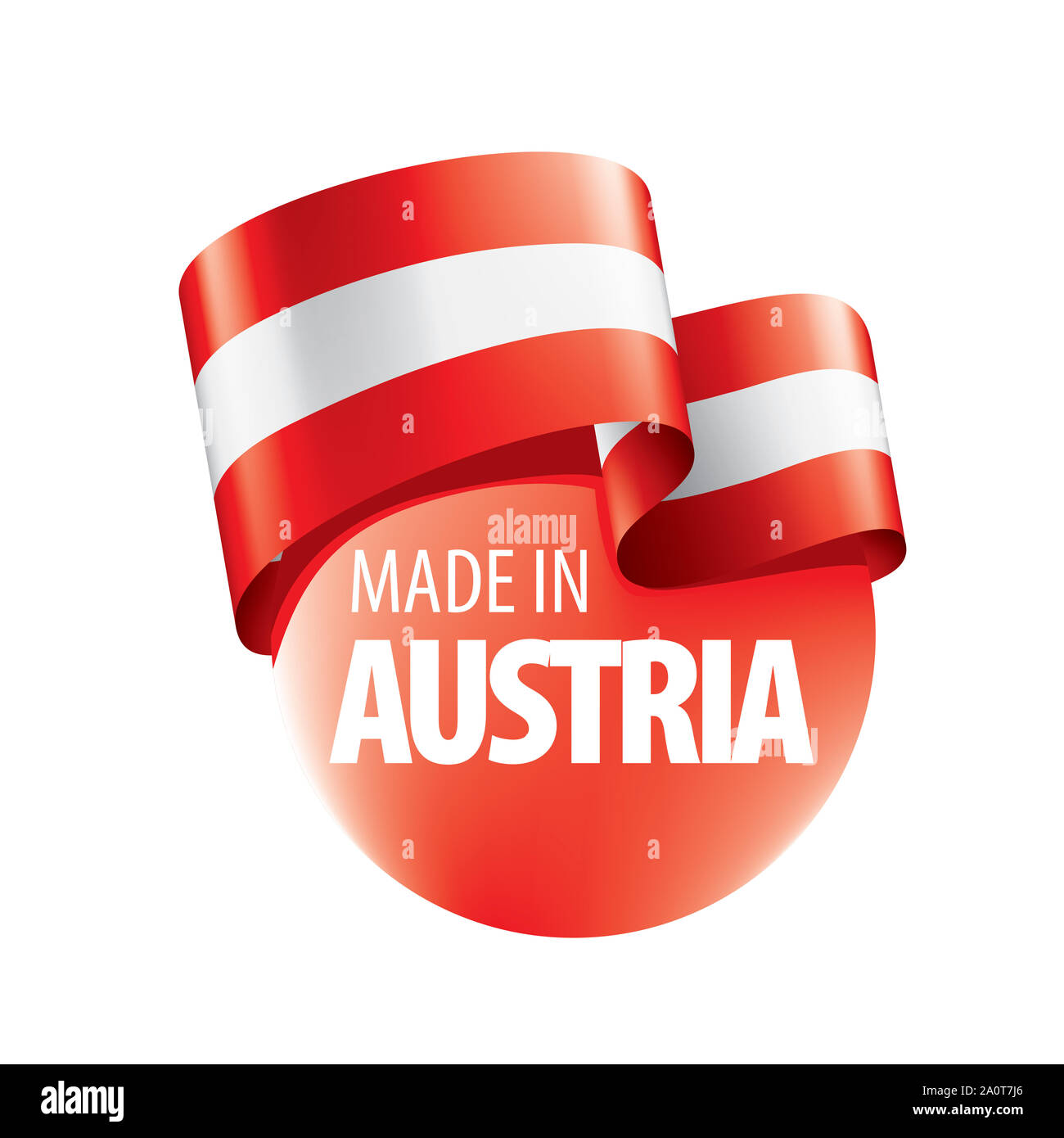 Drapeau de l'Autriche, vector illustration sur un fond blanc. Banque D'Images