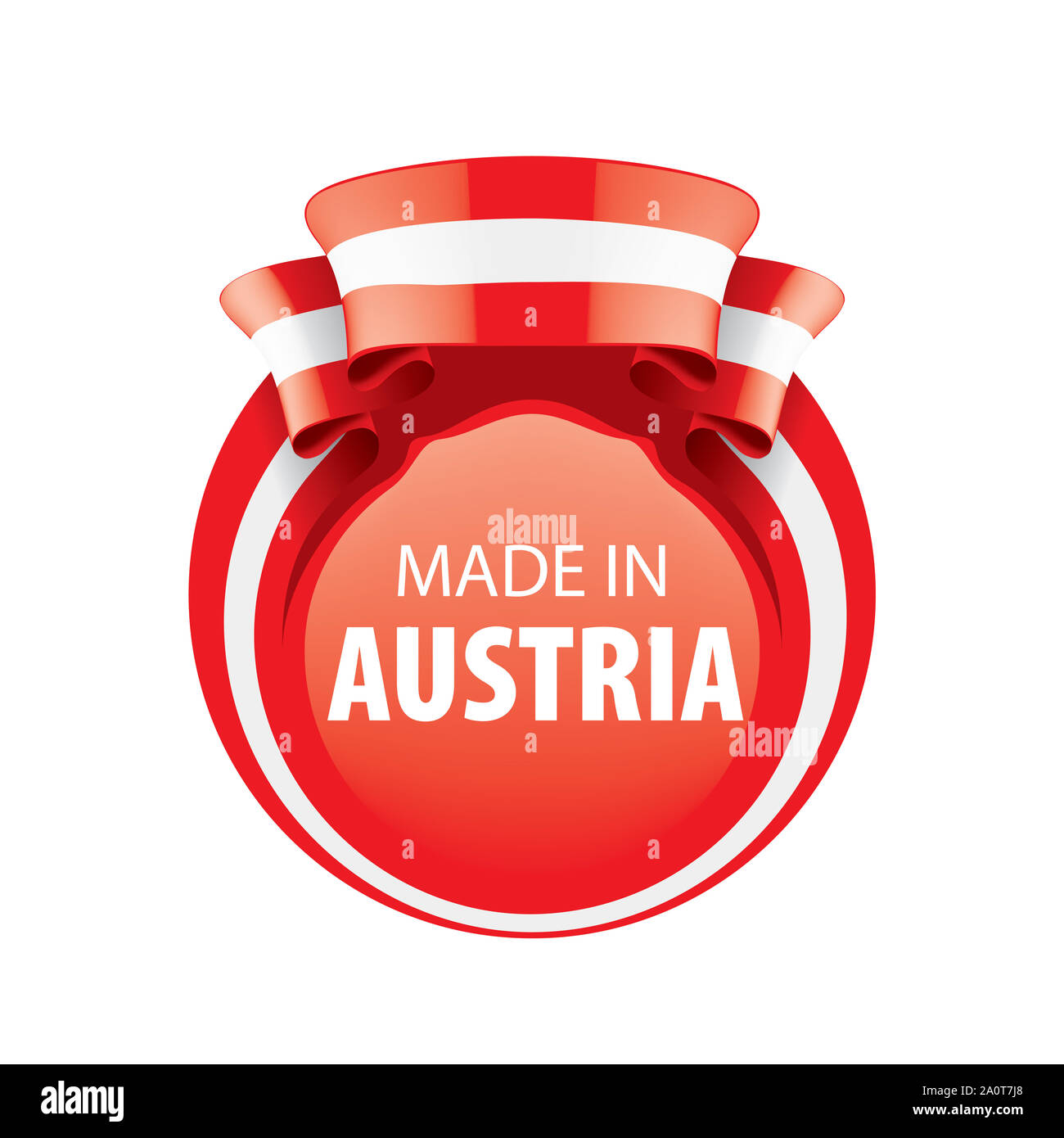 Drapeau de l'Autriche, vector illustration sur un fond blanc. Banque D'Images