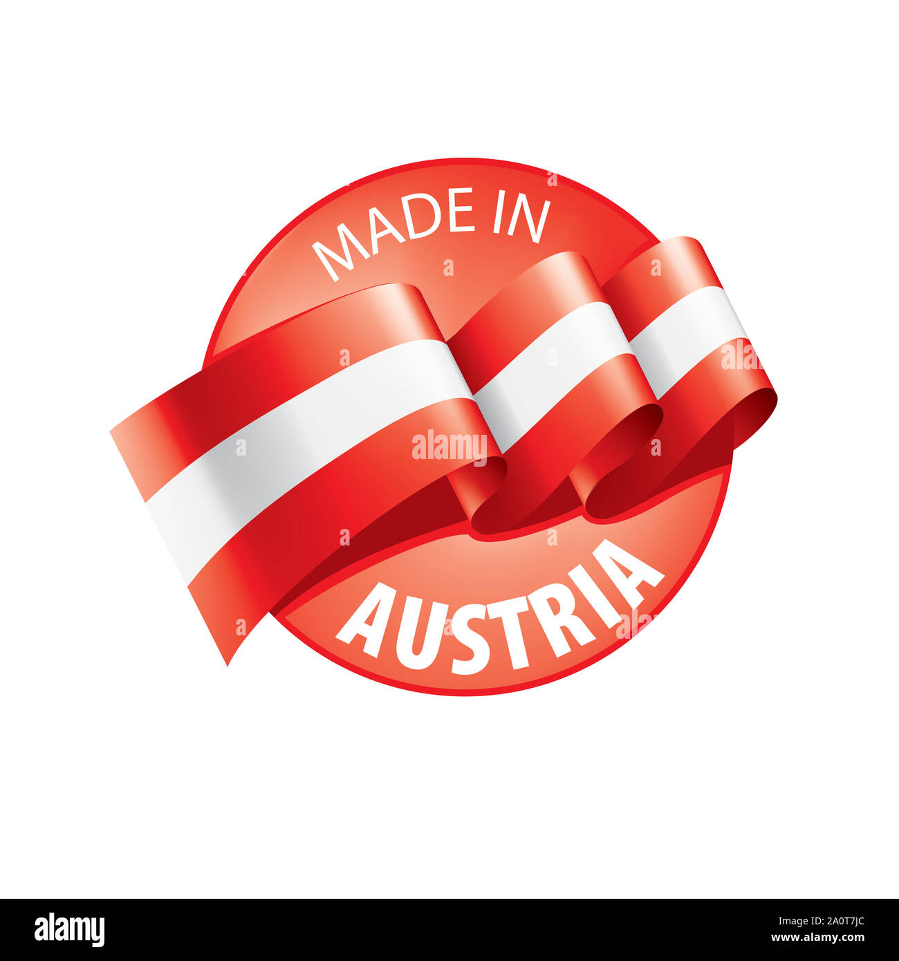 Drapeau de l'Autriche, vector illustration sur un fond blanc. Banque D'Images