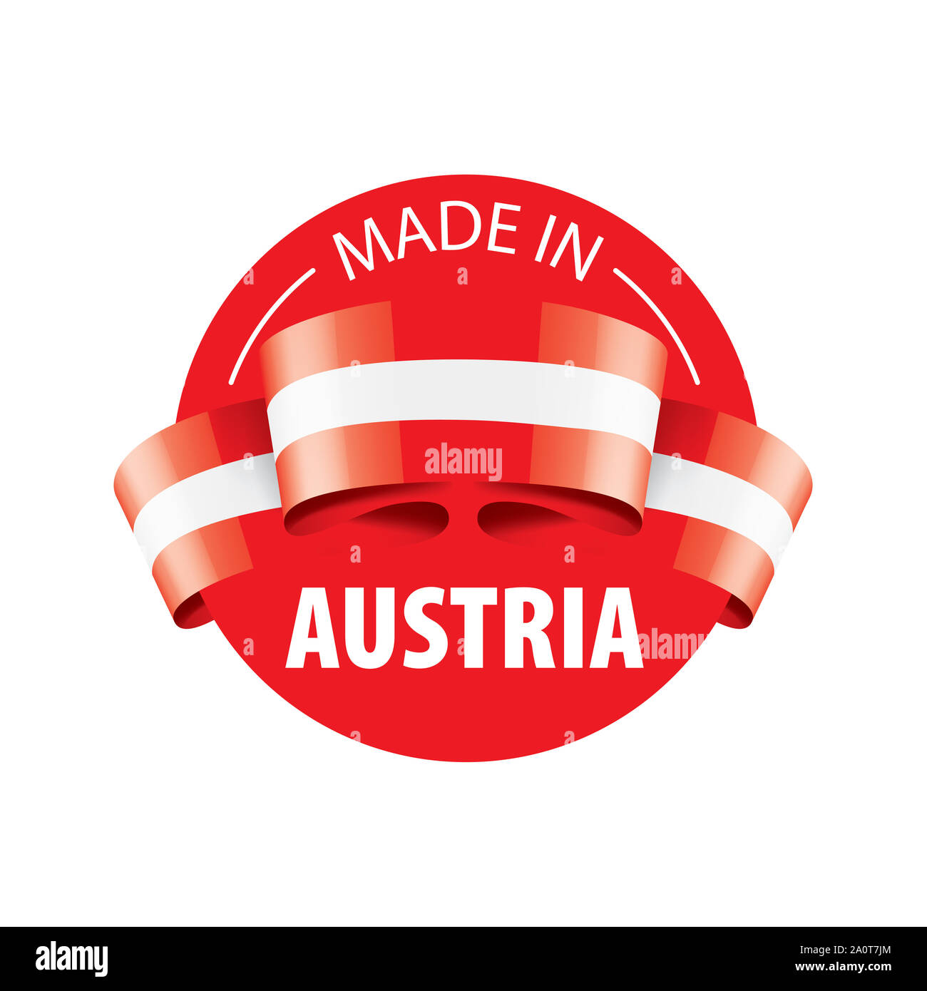 Drapeau de l'Autriche, vector illustration sur un fond blanc. Banque D'Images