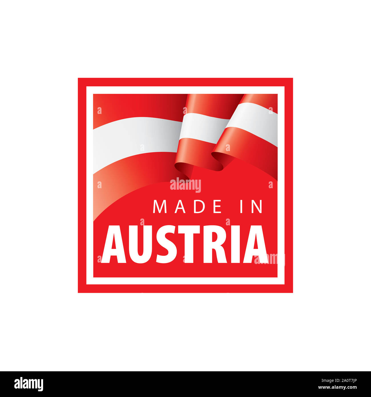 Drapeau de l'Autriche, vector illustration sur un fond blanc. Banque D'Images