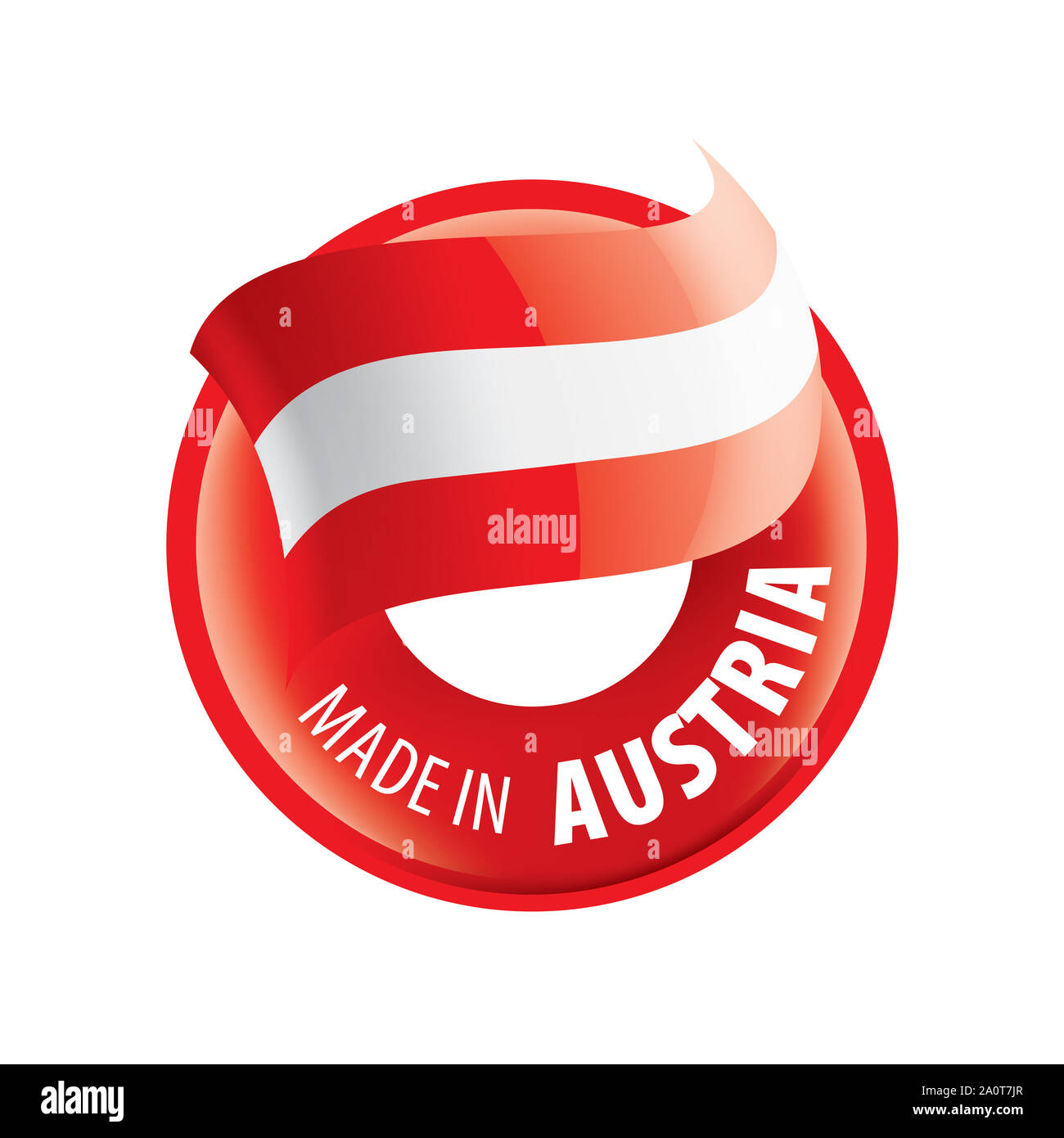 Drapeau de l'Autriche, vector illustration sur un fond blanc. Banque D'Images