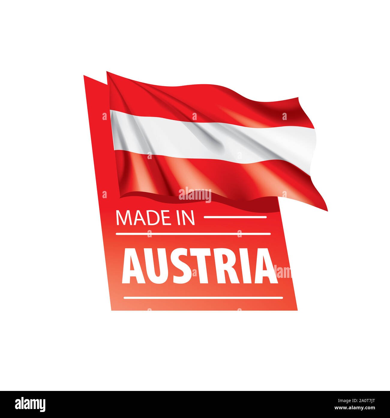 Drapeau de l'Autriche, vector illustration sur un fond blanc. Banque D'Images