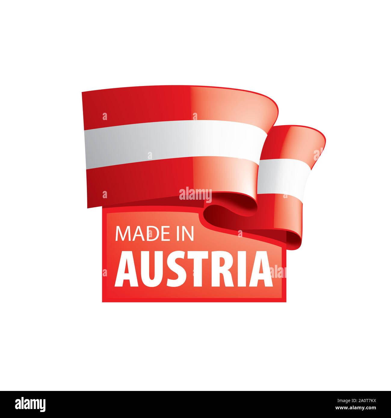 Drapeau de l'Autriche, vector illustration sur un fond blanc. Banque D'Images