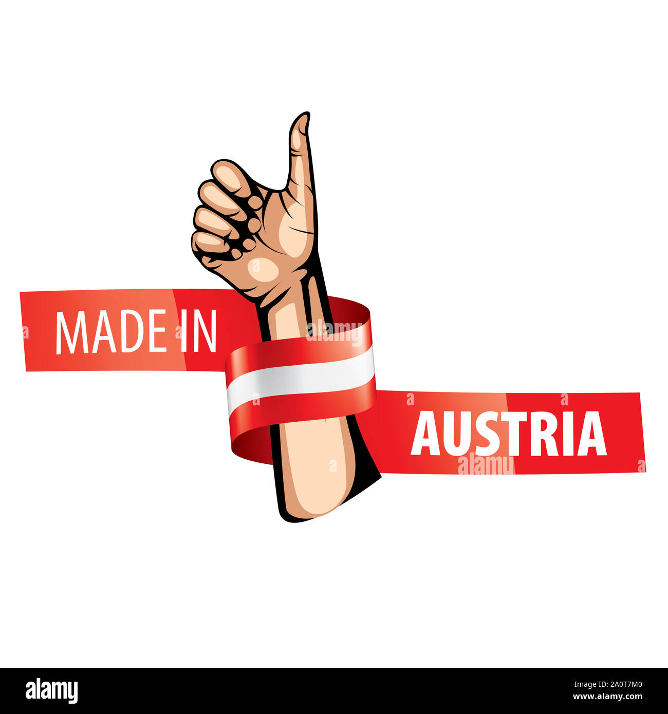 Drapeau de l'Autriche, vector illustration sur un fond blanc. Banque D'Images