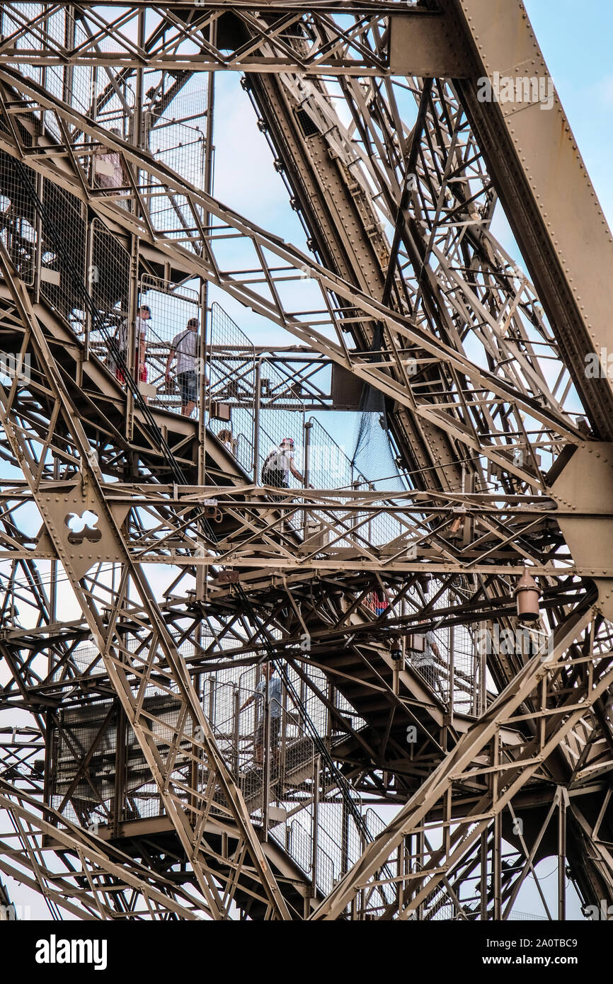 Escaliers De La Tour Eiffel Banque d