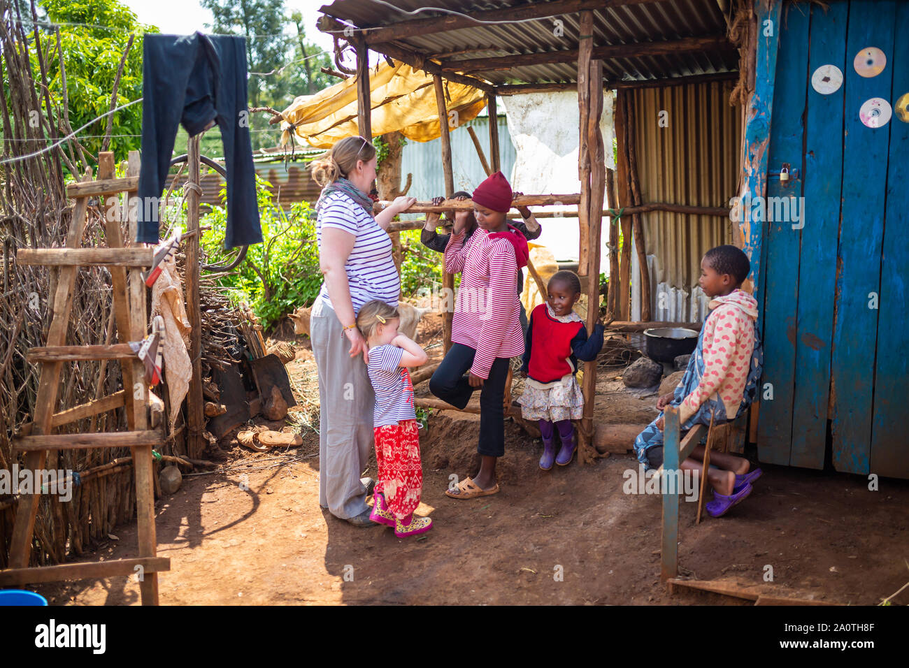 Kangaita, village du comté de Meru, Kenya - Juin 15th, 2019 : la charité Jalia réunion des travailleurs enfants kenyans qui bénéficient de parrainage d'enfants qui Banque D'Images