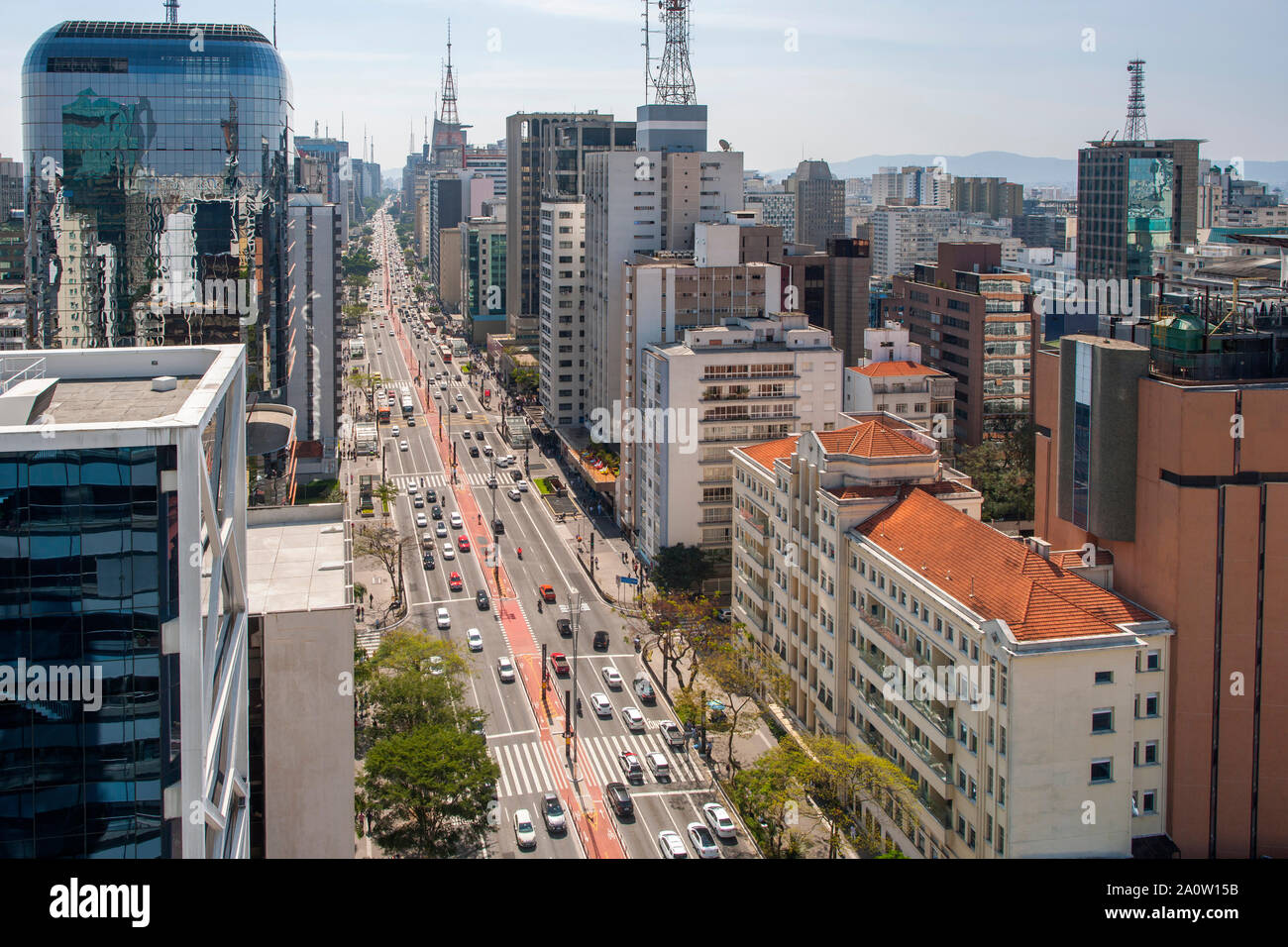 L'Avenue Paulista à São Paulo, Brésil. Banque D'Images