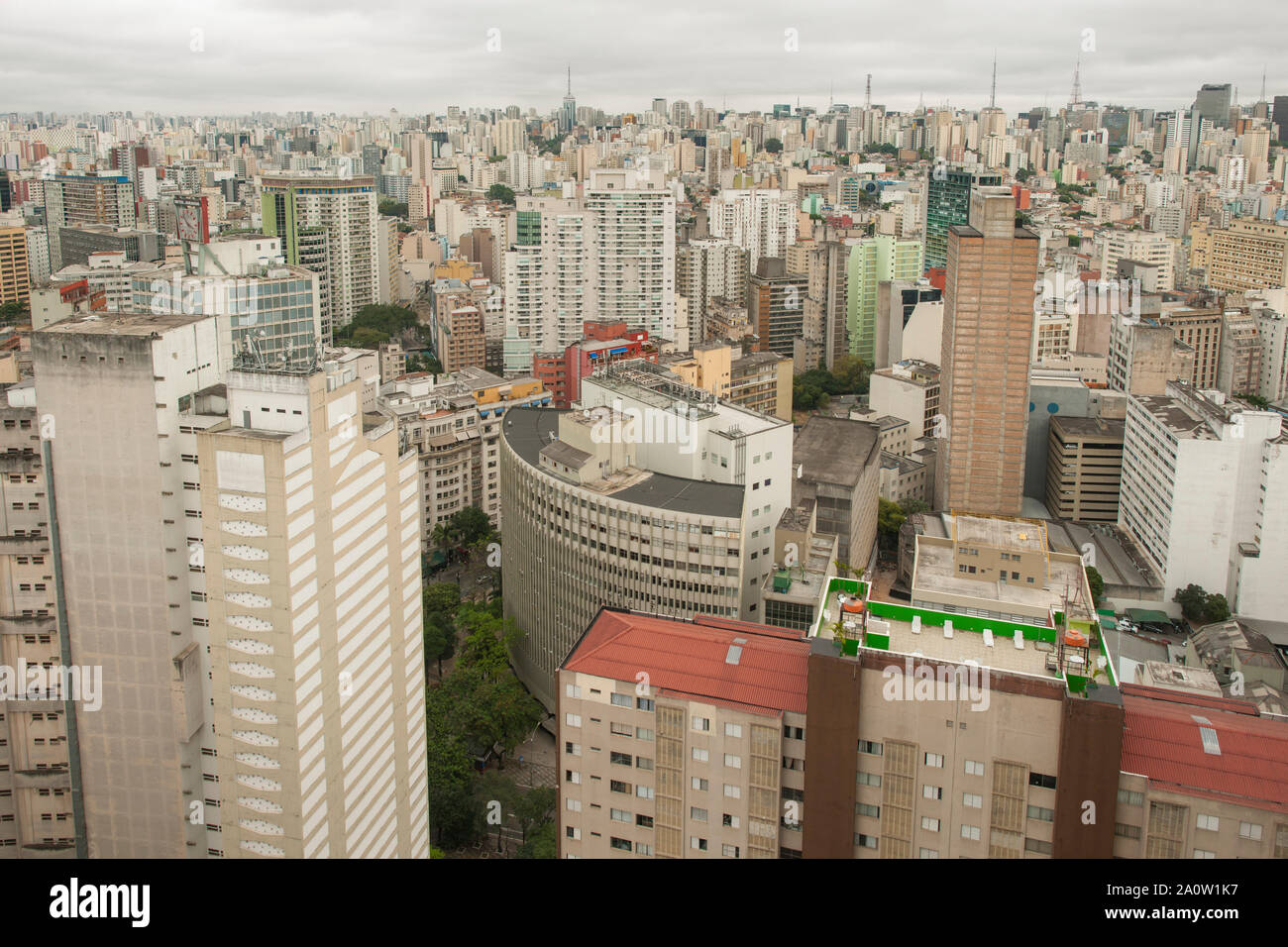 São Paulo vu de l'édifice Copan à São Paulo, Brésil. Banque D'Images