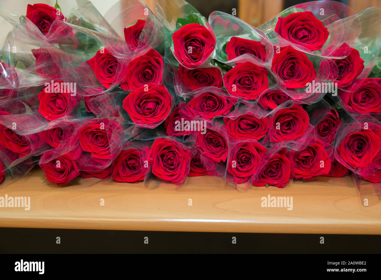 Bouquet de roses rouges pour la Saint Valentin félicitations et l'amour des couples show.bouquet roses rouges fond blanc copie espace.bouquet de rose rouge Valentine Banque D'Images