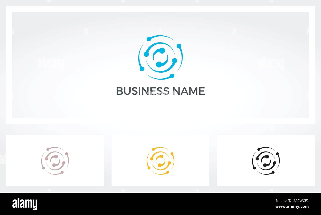 Logo Vortex de spin de l'atome Illustration de Vecteur