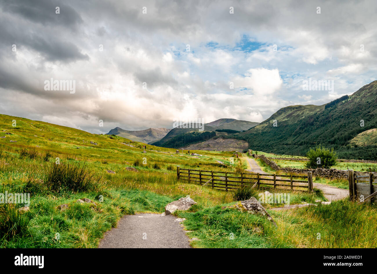 Avis de Achintee. Ici est le point de départ de la "montagne Chemin' route les plus populaires jusqu'Ben Nevis. Banque D'Images