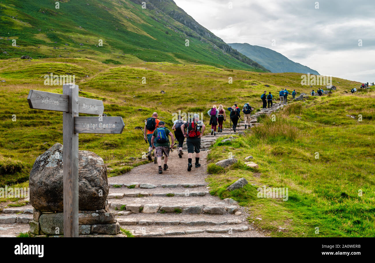 Achintee est le point de départ de la "montagne Chemin' route les plus populaires jusqu'Ben Nevis, dans les Highlands écossais. Banque D'Images