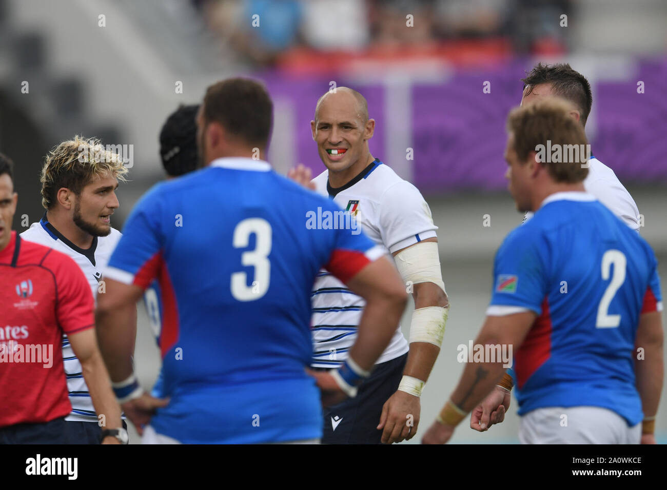 Le Japon. 22e mise sur 2019. Sergio Parisse de l'Italie pendant la Coupe du Monde de Rugby 2019 Poule B match entre l'Italie et la Namibie au stade de Rugby Hanazono dans Osaka, Osaka, Japon le 22 septembre 2019. Photo par Tadashi Miyamoto Banque D'Images