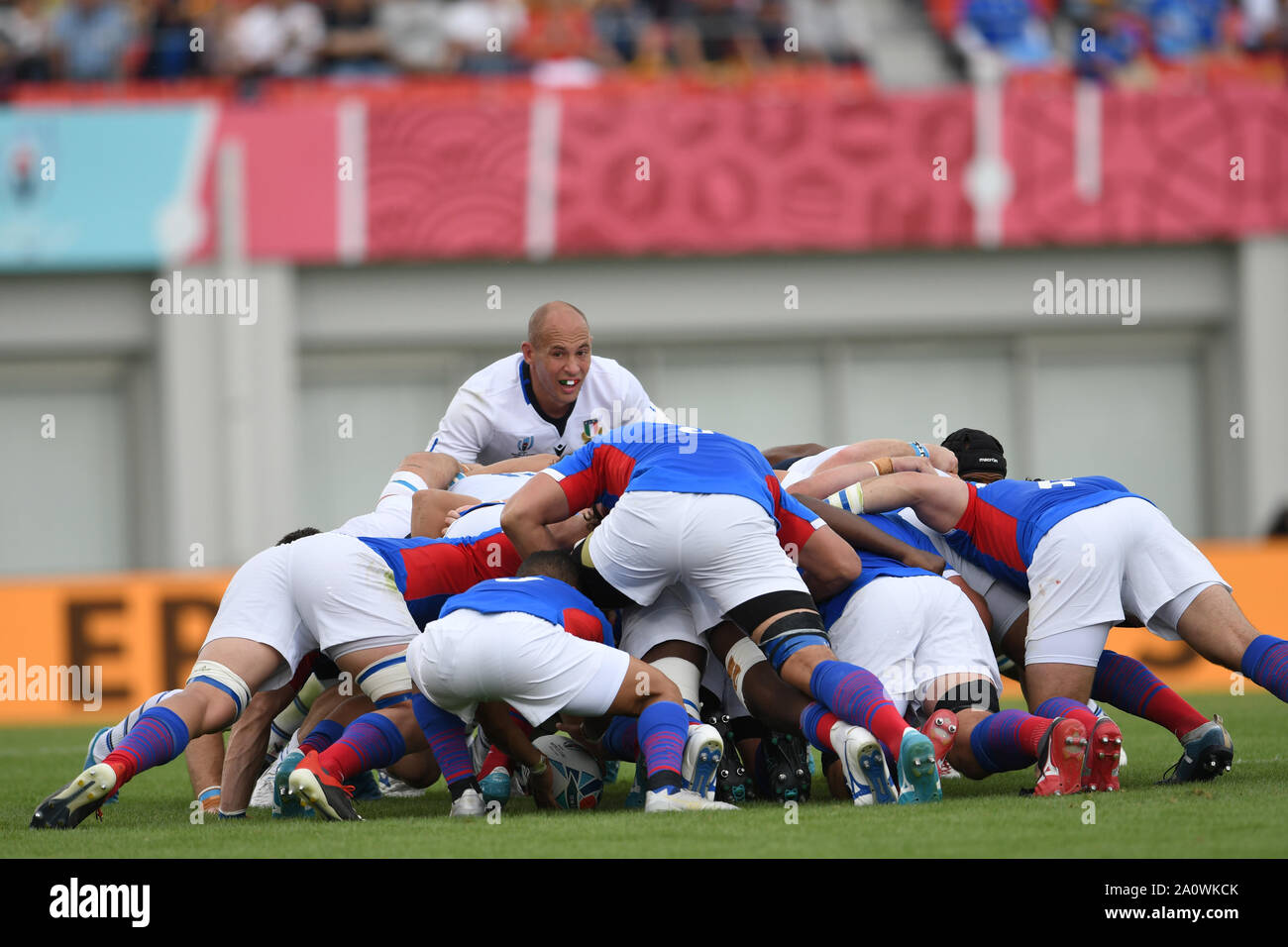 Le Japon. 22e mise sur 2019. Sergio Parisse de l'Italie pendant la Coupe du Monde de Rugby 2019 Poule B match entre l'Italie et la Namibie au stade de Rugby Hanazono dans Osaka, Osaka, Japon le 22 septembre 2019. Photo par Tadashi Miyamoto Banque D'Images