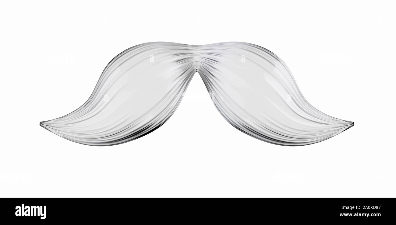 3D render of glass moustache isolé sur fond blanc Banque D'Images