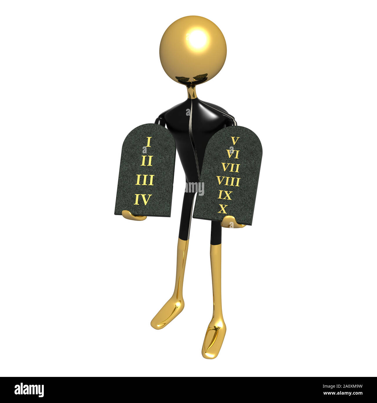 Dix Commandements dans des tables en pierre (3D Illustration) Banque D'Images