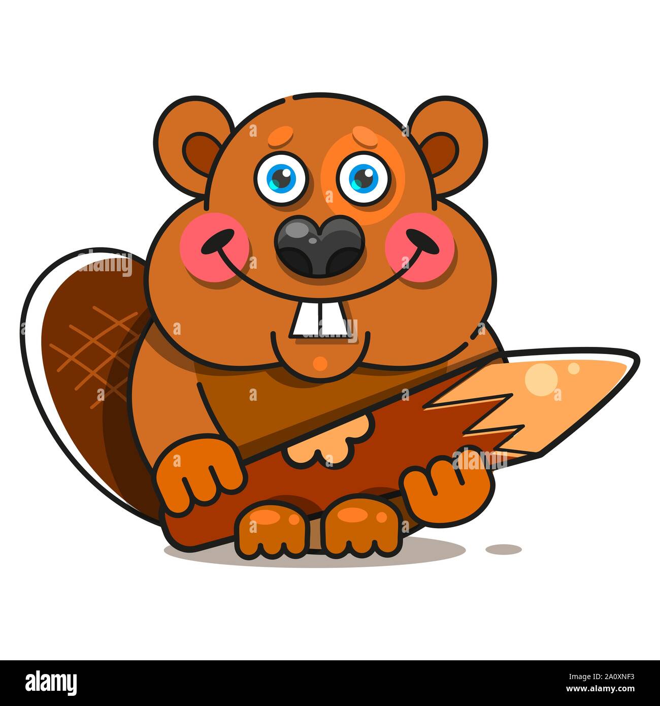 Castor Dans Télévision Style. Symbole, Logo Illustration. Icône sourire Illustration de Vecteur