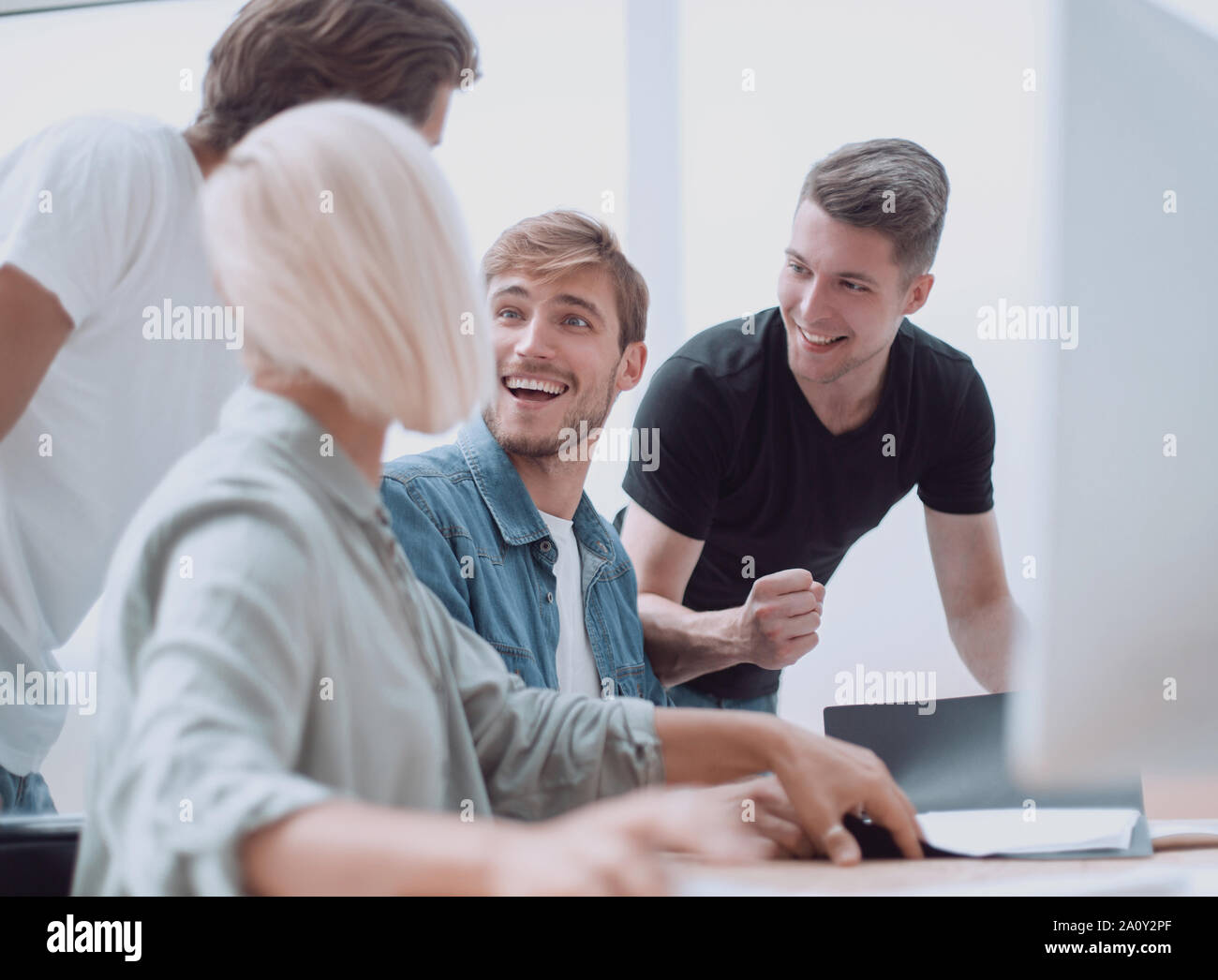 Close up. Creative Business team discussion de nouvelles idées. Banque D'Images