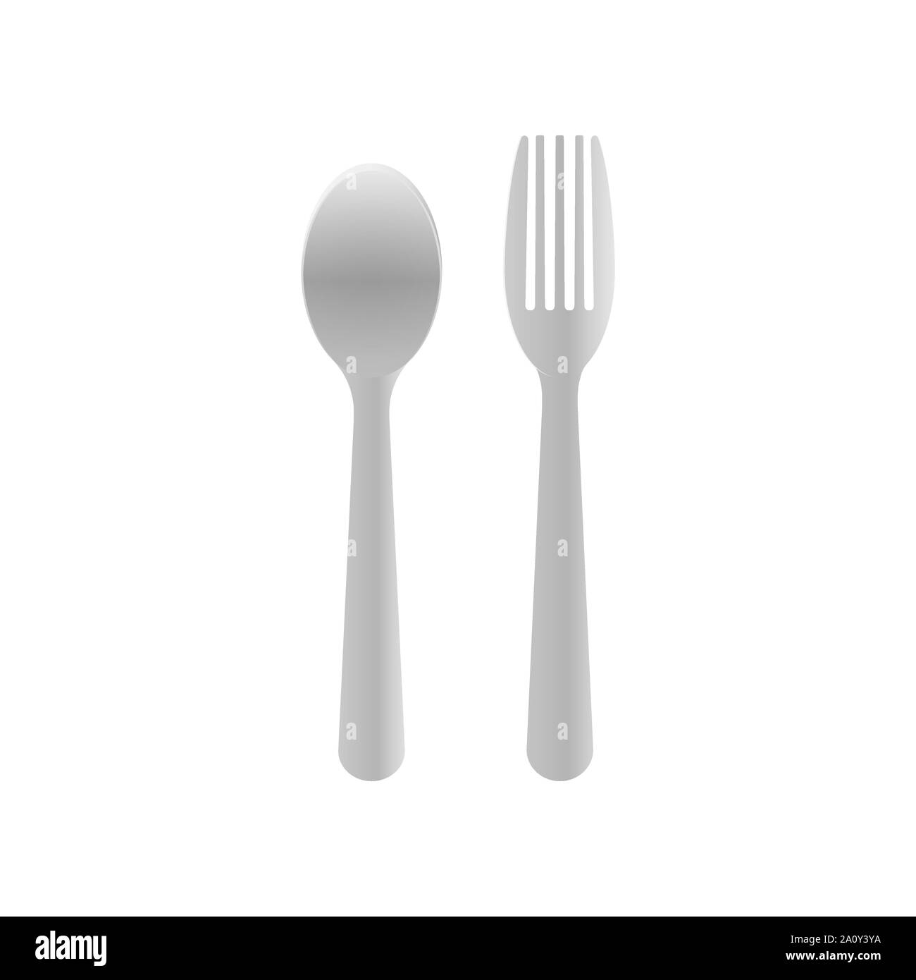 Coutellerie - cuillère et fourchette. Vector illustration sur un fond blanc. Illustration de Vecteur