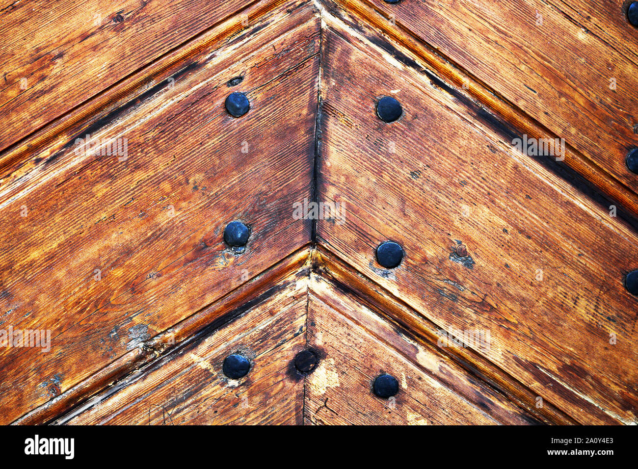 Détail de la porte en bois, planches de bois de chêne de l'épinette Banque D'Images