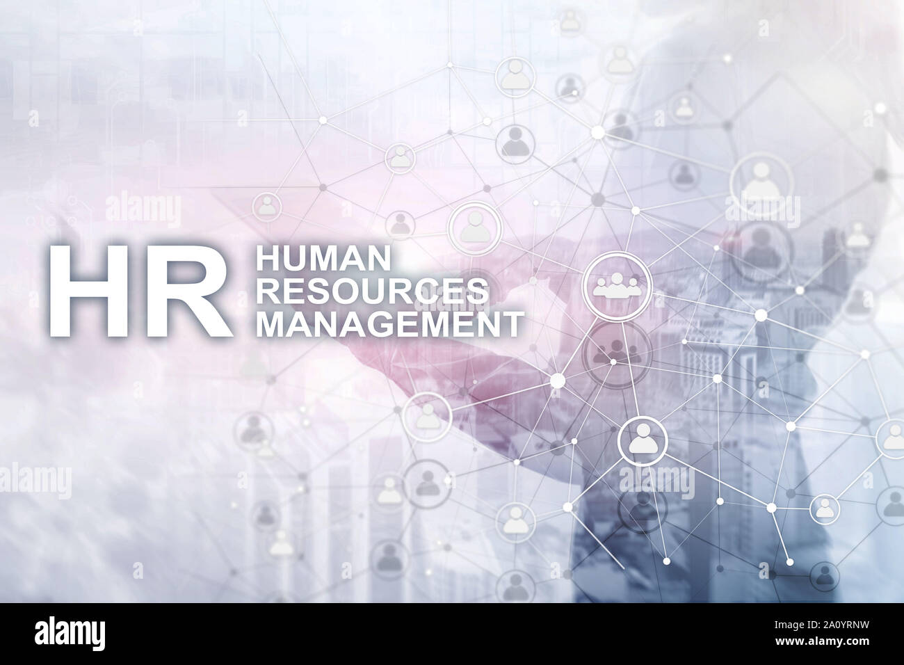 La gestion des ressources humaines, RH, Team Building et de recrutement concept sur arrière-plan flou Banque D'Images