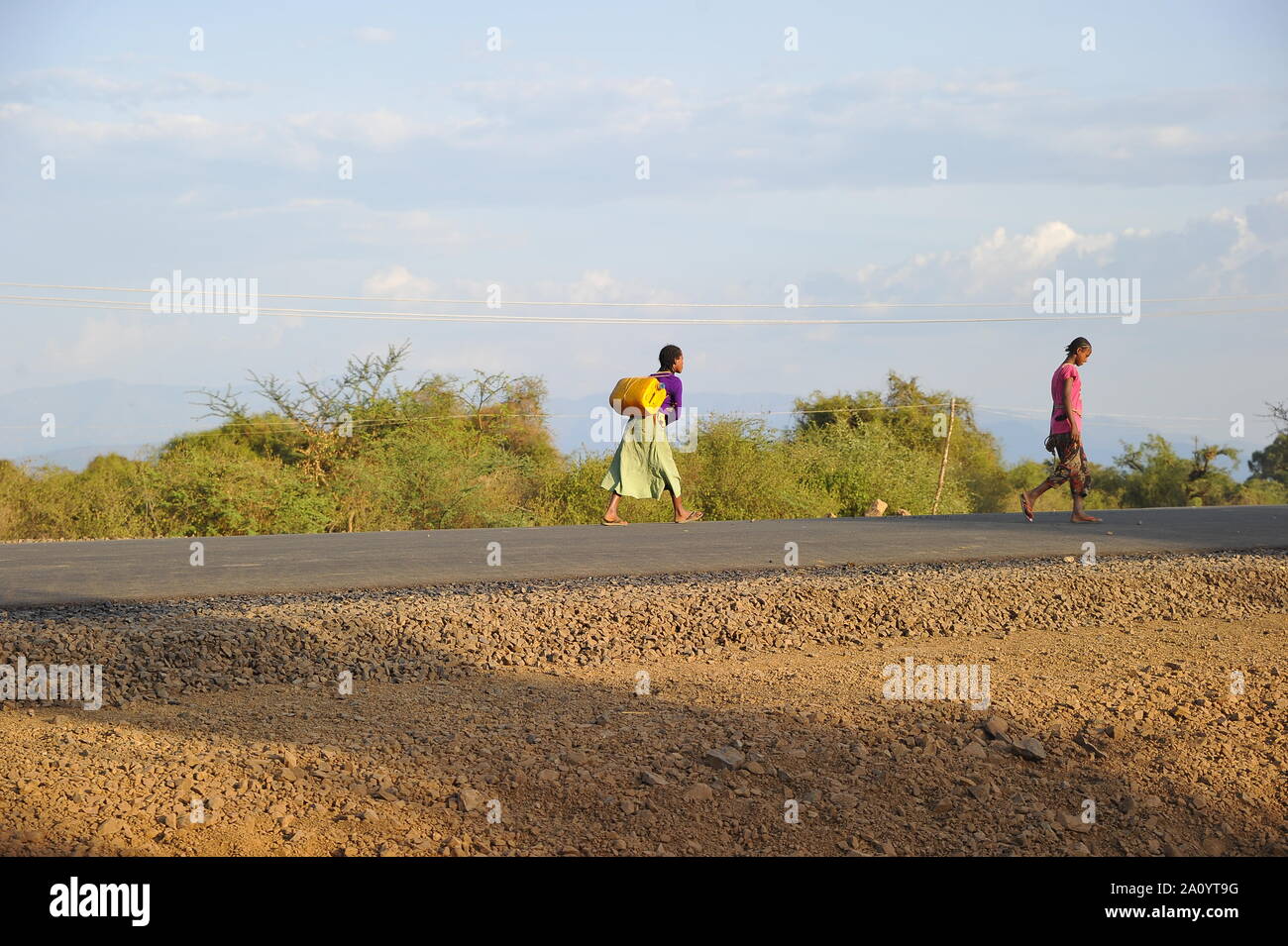 Sur la route en Ethiopie Banque D'Images