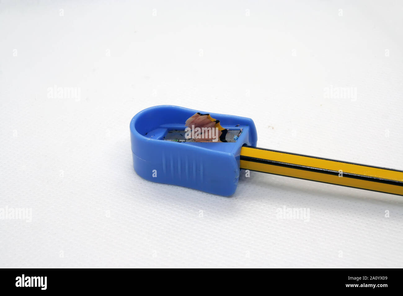 Taille-crayon et. Crayon d'affûtage. Crayon scolaire et taille-crayons. Banque D'Images