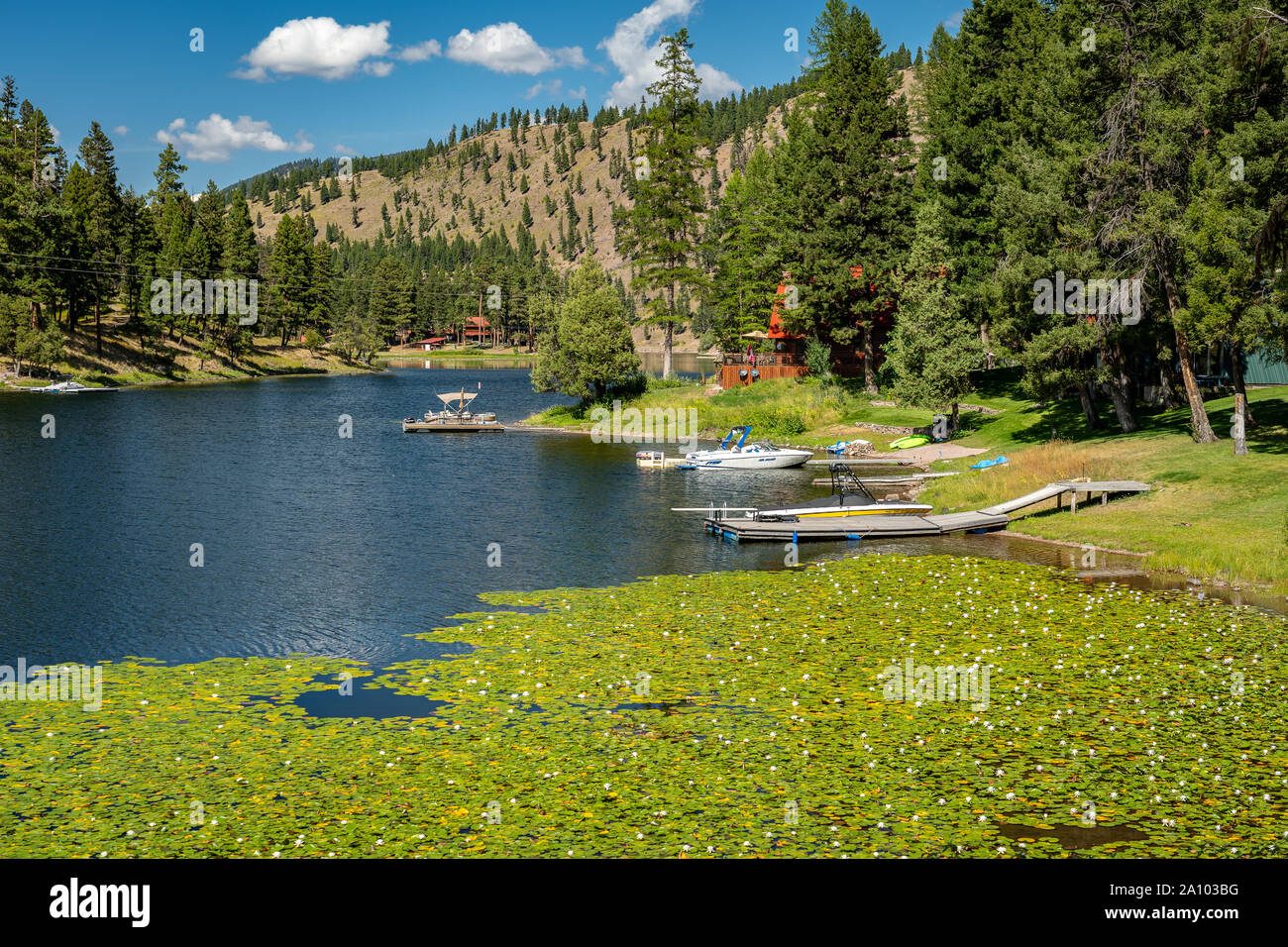 Salmon Lake State Park, Montana, USA - Aug 30, 2019 : lieu de vacances pittoresque Banque D'Images
