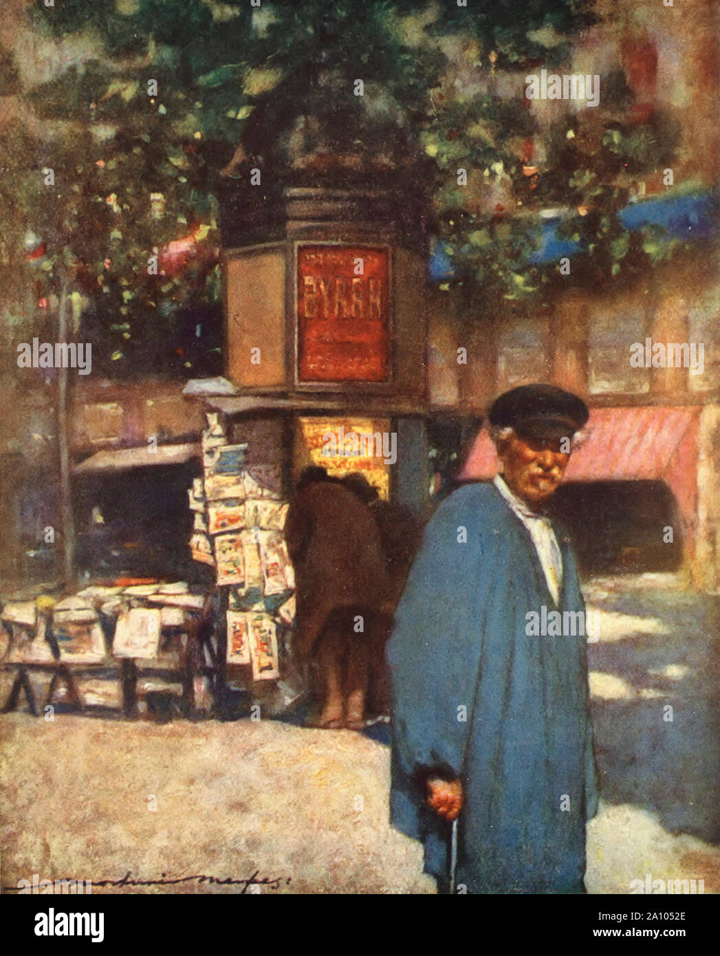 Le kiosque sur le Boulevard à Paris, France, vers 1918 Banque D'Images