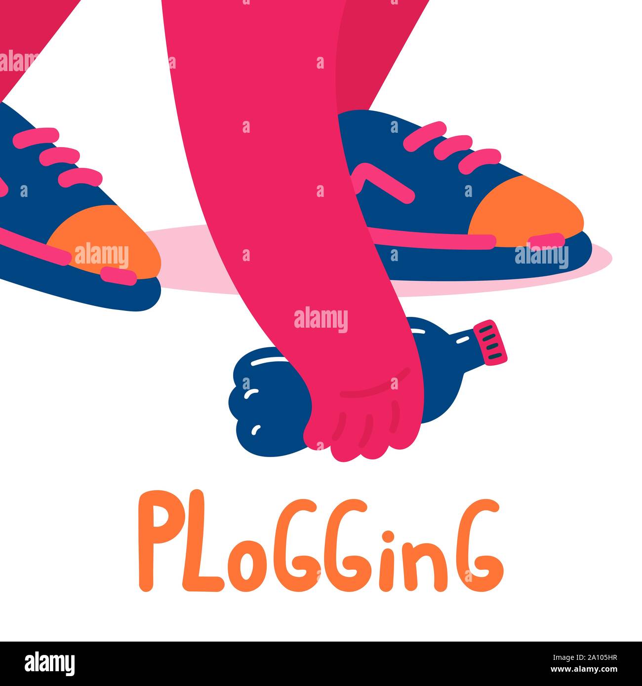 Plogging. Bannière. Vector illustration. Illustration de Vecteur