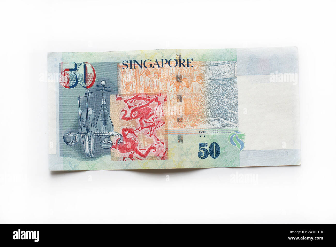 Cinquante dollars singapourien, 50 $ note devise de Singapour Banque D'Images