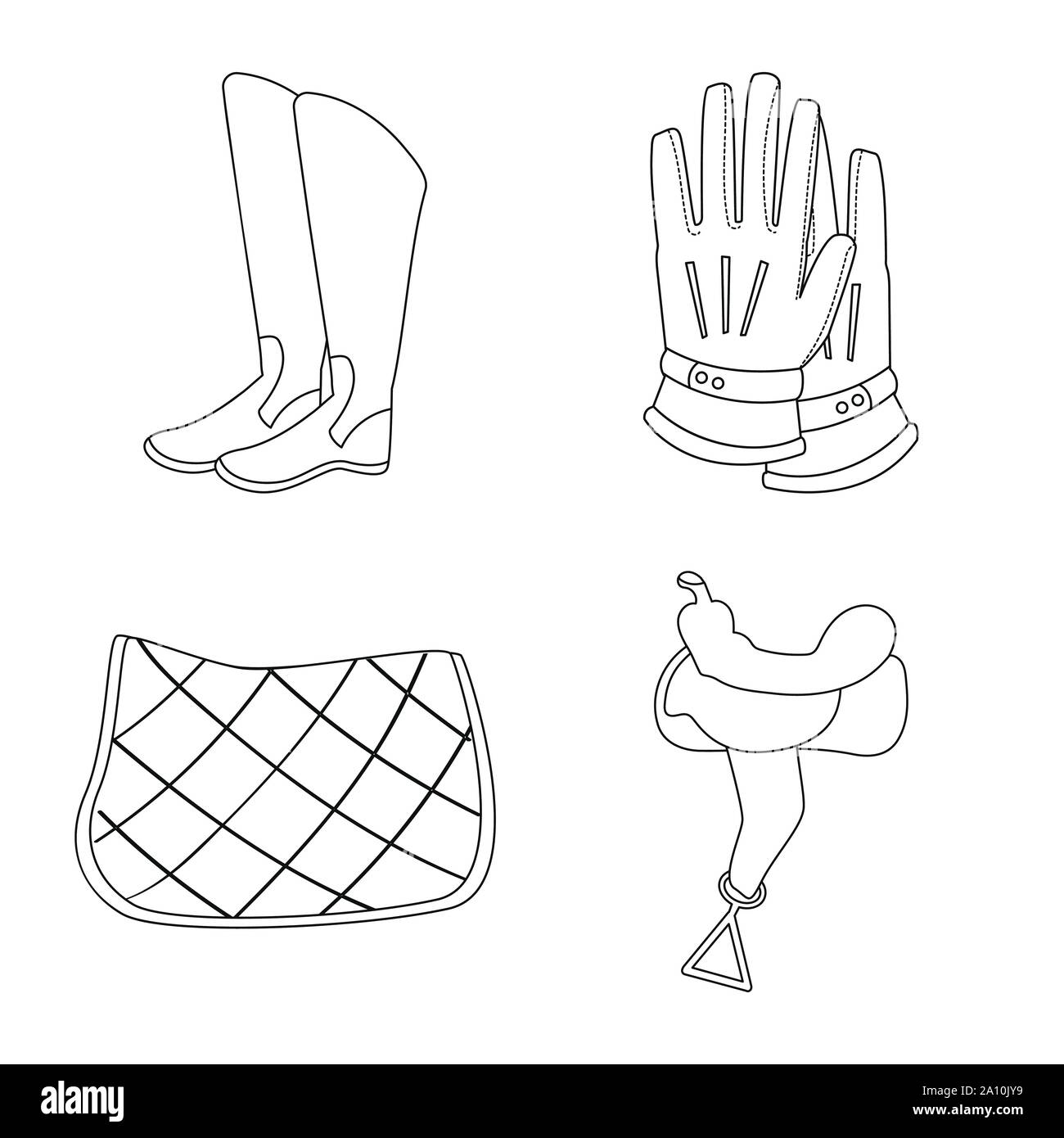 Objet isolé de l'icône et équestres. Collection de cheval et l'illustration vectorielle stock. Illustration de Vecteur