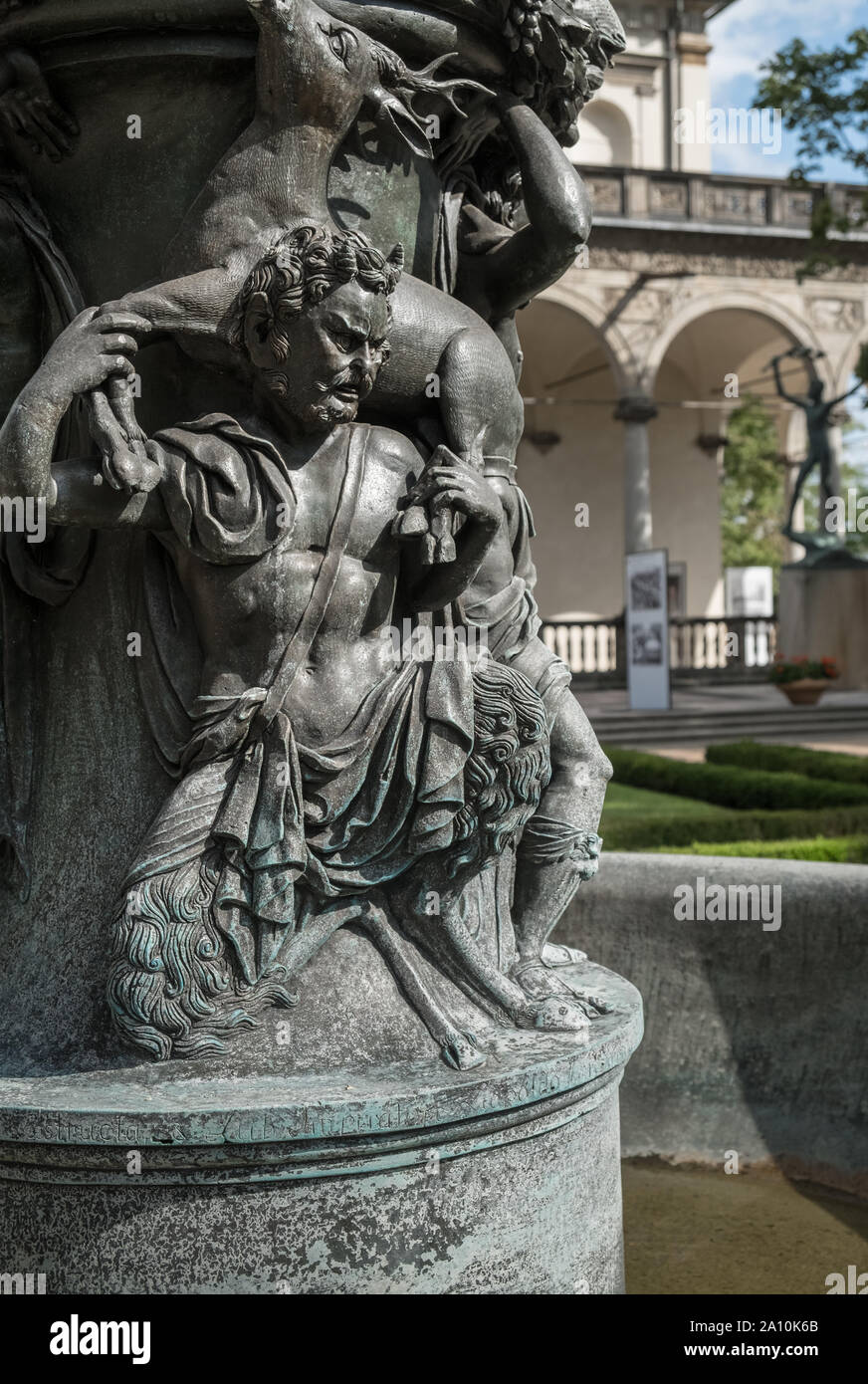 La Section de la fontaine chantante, ornés d'été Royal Belvedere Palace, jardins du château de Prague, Hradcany, Prague, République tchèque. Banque D'Images