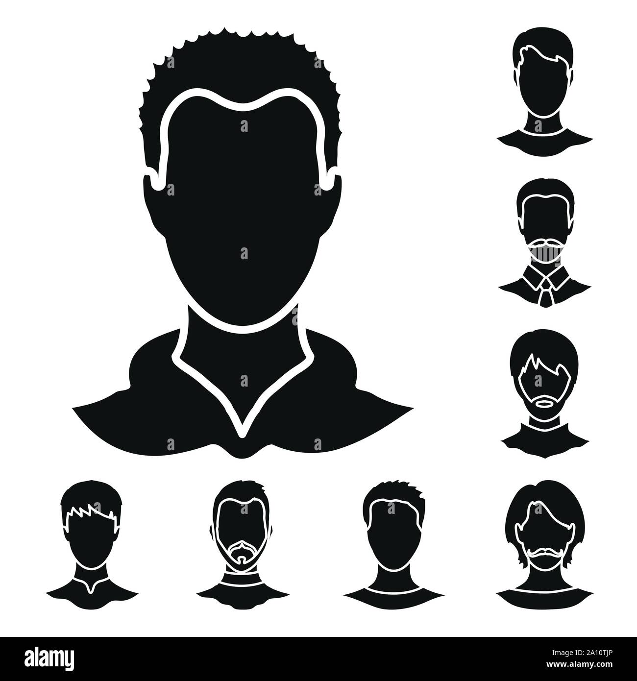 Illustration Vecteur de caractère et le profil de symbole. Collection ...