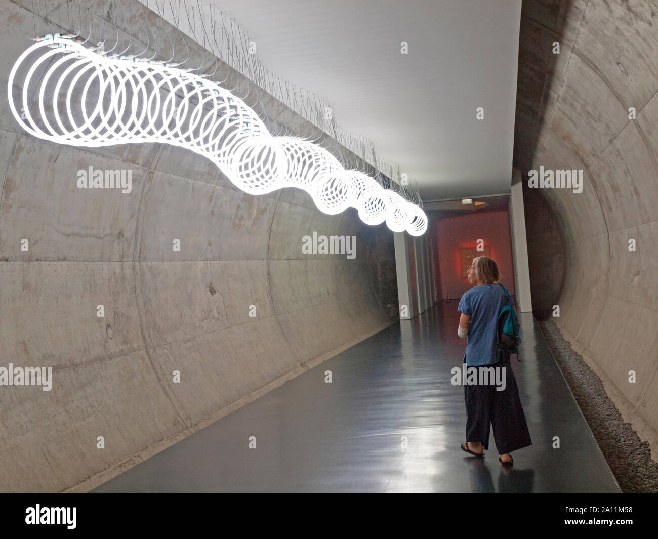 À l'intérieur de la requête ARP Museum Bahnhof Rolandseck Banque D'Images