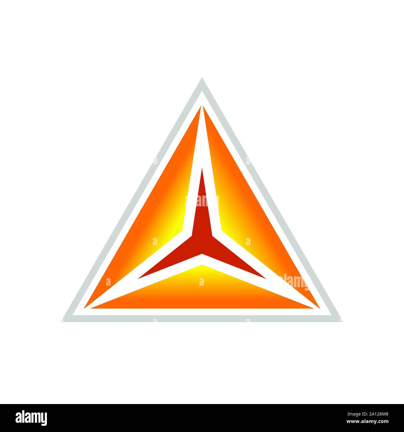 La clarté d'or Symbole Vecteur Triangle Modèle de conception de logo graphique Illustration de Vecteur