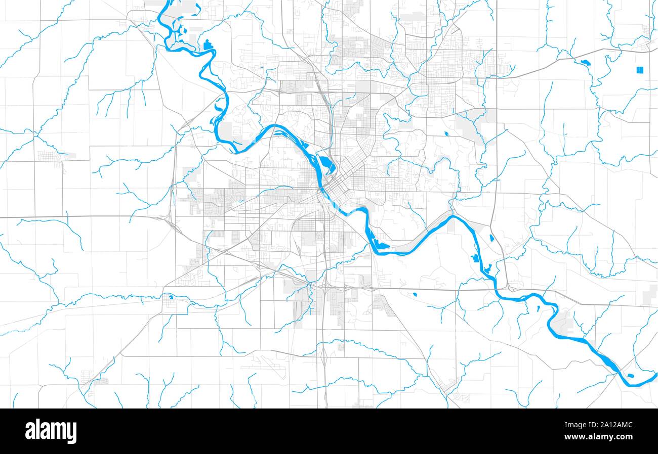 Détaillée riche région carte des vecteurs Cedar Rapids, Iowa, USA. Modèle de carte pour la décoration. Illustration de Vecteur